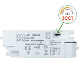 COUSON Empotrable LED Redondo 30W Ultra Fino Techo Ø300mm Placa Extraplana 4200 Lumenes Luz Mulit-color 3CCT 2700K-4000K-5700K