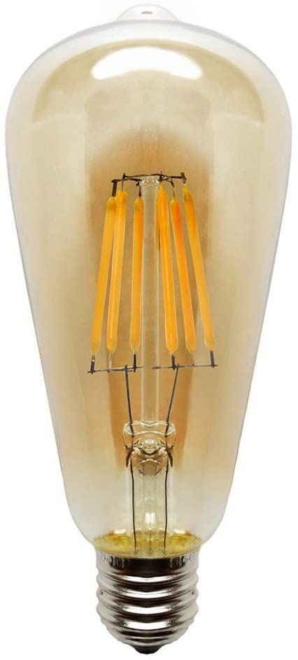 COUSON Bombilla Filamento LED E27 6W ST64 Vintage Edison Luz Amarilla Cálida 2700K