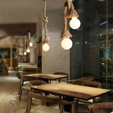 COUSON Vintage Cuerda de cáñamo gruesa Lámpara Colgante E27